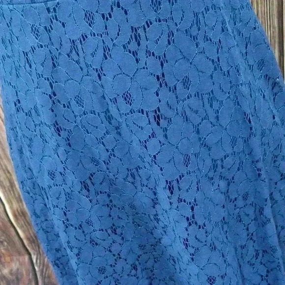Enfocus Studio Blue Lace Design Dress - Picture 5 of 5